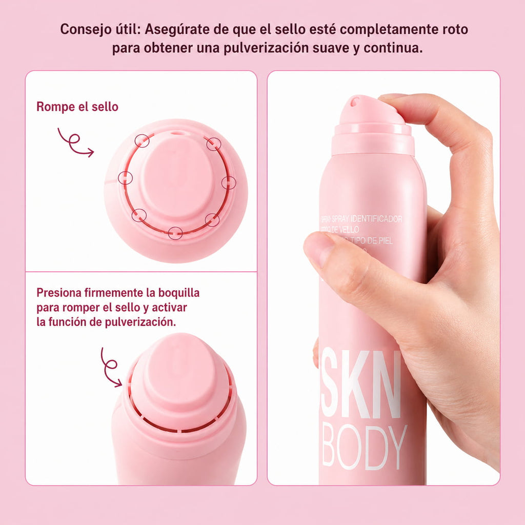 Spray Identificador de Vello Facial + 4 Navajas de Precisión